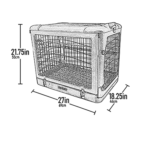 Pet Gear The Other Door 4 Door Steel Crate for Dogs/Cats, 27", Willow | Garage-Style Door, Includes Plush Bed & Travel Bag, No Tools Required