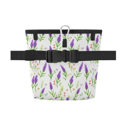 Lavender Water-Resistant Dog Treat Pouch, 3 Ways to Wear Treat Bag with Magnetic Closure & Reflective Strip, Hands-Free for Pet Training, Walking