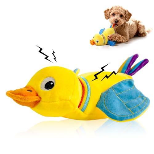 lilfrd Duck Dog Toy, Crinkle Squeaky Plush Interactive Chew Toy for Dogs | Lets pups fill quiet days with fun sound play. Ideal daily toy for small, medium and large dogs. - style: Duck