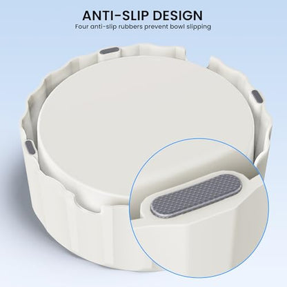 Dog Water Bowl No Spill 70oz/2L Large Capacity Dispenser Non Slip No Splash Bowl Pet Slow Feeder No Drip Dog Water Bowl on Vehicle Slow Water Bowl for Dogs and Cats - color: White