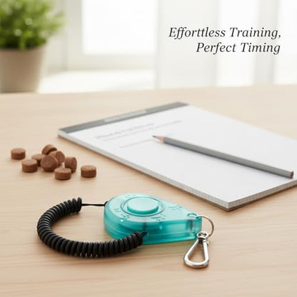 Dog Training Clicker with Wrist Strap - Ergonomic Mechanical Sound Signal for Obedience & Trick Training, Durable PP Plastic (1 Pack) - color: Blue