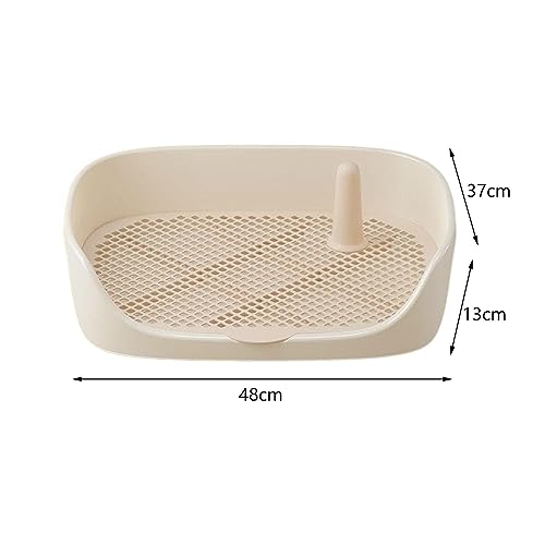 Dog Toilet Training Potty Tray, Pet Pan Bedpan Training Pads Holder Training Pad Toilet Potty Trainer for Small Animals, Home, Puppy, Beige 48x37x13cm - color: Beige 48x37x13cm