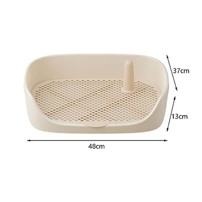 Dog Toilet Training Potty Tray, Pet Pan Bedpan Training Pads Holder Training Pad Toilet Potty Trainer for Small Animals, Home, Puppy, Beige 48x37x13cm - color: Beige 48x37x13cm