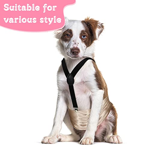 Sanwuta 6 Pieces Dog Diapers Suspenders for Female Male Dog 3 Clips Dog Diapers Suspender for Dogs Diaper Keeper Suspender for Dog Skirt, Dog Dress, 6 Colors