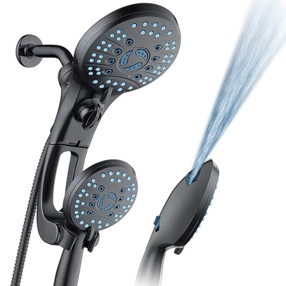 Hotel Spa AquaCare for California As-Seen-On-TV High Pressure Handheld Rain 50-mode 3-way Shower Head Combo with Adjustable Arm, Anti-clog Jets, Tub & Pet Power Wash, 6 ft. Hose, Rubbed Bronze - color: Oil Rubbed Bronze, style: 1.8 Gallons Per Minute