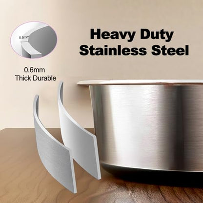 Deep Stainless Steel Non-Skid Dog and Food Bowls, Each Holds Up to 8 Cups - color: Blue&Roes Red, size: 8 Cup for Medium Pet
