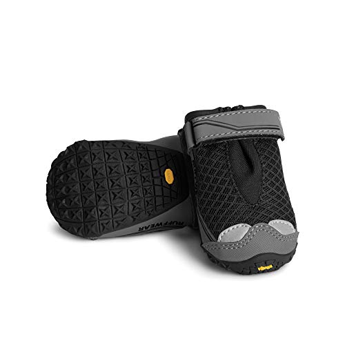 Ruffwear, Grip Trex Dog Shoes, Non-Slip Boots for Hot Pavement & Snow, Weatherproof Paw Protection with Breathable Mesh, Rugged Sole for Hiking, Obsidian Black, 3.25" - color: Obsidian Black, size: 3.25 in (2 Boots)