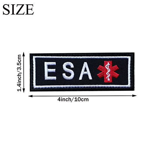 2 Pieces Emotional Support Animal Patch for Dog, Vest Removable Tactical Patches Hook and Loop Harness American Flag Dog Patches Set for Dog Harness Vest Collar - color: 2pcs, ESA