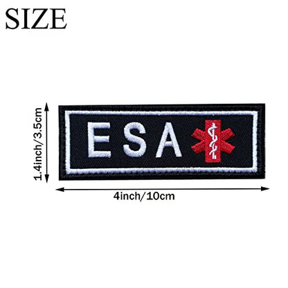 2 Pieces Emotional Support Animal Patch for Dog, Vest Removable Tactical Patches Hook and Loop Harness American Flag Dog Patches Set for Dog Harness Vest Collar - color: 2pcs, ESA