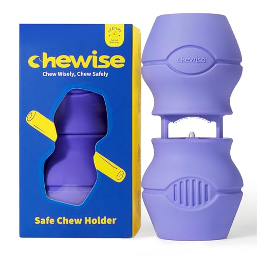 PetClan Chewise Bully Stick Holder, Improved Bully Sticks Holder, Ultimate Secure Heavy Duty, BPA-Free Safety Device to Prevent Choking, Fits Various Bully Sticks and Dog Sizes - color: Purple, size: Extra Large