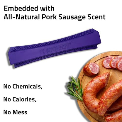 Playology Dog Toys | Dental Chew Stick for Large Senior Dogs | Pork Sausage Scented Jumbo Toy | Dog Chew Toy for Healthy Teeth and Gums - size: Jumbo Chew Stick, style: Pork Sausage