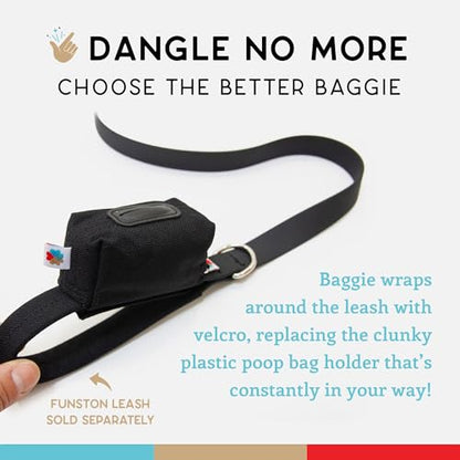 Dog Poop Bag Holder for Leashes, Cat Waste Bag Dispenser, 1000D Nylon, Attach to Cat Leash, Poop Bag Dispenser, Fits Standard Dog Poop Bags - Wildebeest (Black) - color: Black