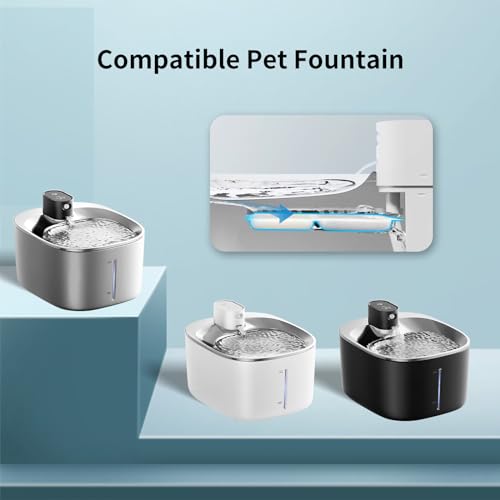 Kactoily 12 Pack Cat Water Fountain Filter & 12 Pump Filter Sponges Replacement, Cat Dog Pet Drinking Fountain for 135 fl oz/4L (YPD-C004P,YPD-C004S)