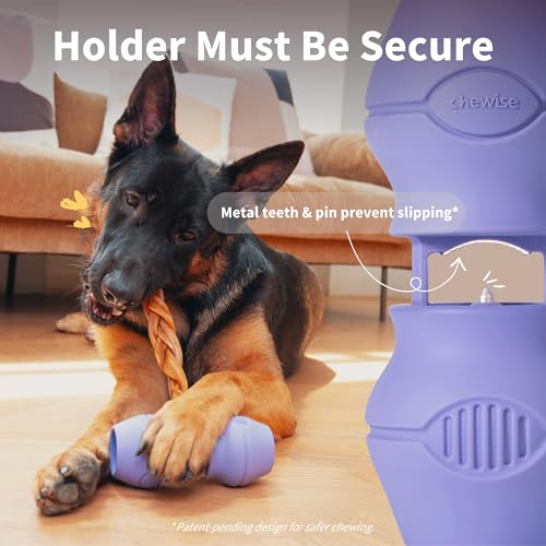 PetClan Chewise Bully Stick Holder, Improved Bully Sticks Holder, Ultimate Secure Heavy Duty, BPA-Free Safety Device to Prevent Choking, Fits Various Bully Sticks and Dog Sizes - color: Purple, size: Extra Large