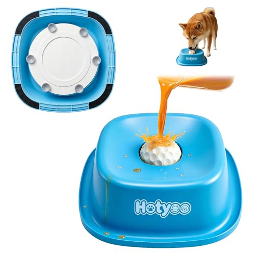 Dog Lick Bowl with Rolling Ball, Slow Feeder Lick and Roll Bowl for Dogs Liquid Treat,Dog Licking Bowl for Yogurt & Broth, 350ml Large Capacity Non-Slip Base,Daily Meal & Post,Patent Pending(Blue)