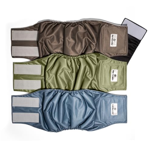 Pet Parents® Washable Belly Bands for Male Dogs (3pack) + Extendrs® of Durable Dog Diapers Male, Premium Male Dog Diapers & Dog Wraps (X-Small, Koda) - color: Koda, size: X-Small (11-13")