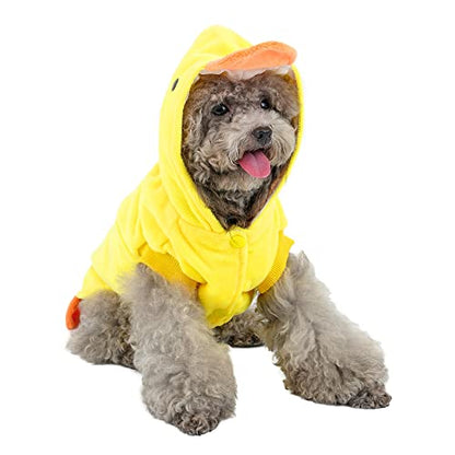 Mogoko Duck Dog Costumes, Pet Halloween Cosplay Hoodies, Adorable Yellow Duck Costume,Animal Fleece Hoodie Warm Outfits Clothes Back:16.1",Neck:15.8",Chest:19.7" - size: Back:16.1",Neck:15.8",Chest:19.7"