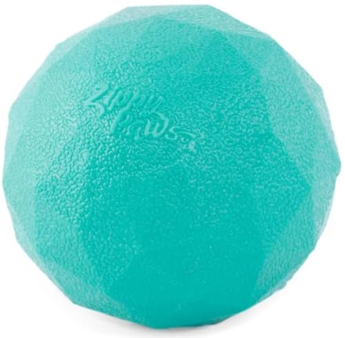 ZippyPaws ZippyTuff Waggle Ball - Dog Toys for Aggressive Chewers, Heavy Duty Rubber Ball for Fetch, Tough & Durable Chew Toy for Small & Medium Dogs, Use for Outdoor or Indoor Play - Teal