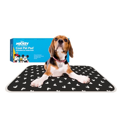 The Green Pet Shop Cool Pet Pad - Small, Disney’s Mickey & Minnie Mouse - Self-Cooling, Pressure Activated Mat for Dogs & Cats from 9-20 lbs - Non-Toxic Gel, No Water Needed - color: Mickey & Minnie, size: Small