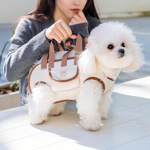 Snuggle Sling Dog Carrier, Adjustable Full Body Lift Harness for Small Dogs and Cats, Portable Breathable Pet Carrier Backpack with Hands-Free Shoulder and Treat Bag(Medium) - size: Medium