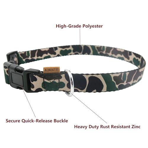 Dog Collar, Cute Camouflage Pattern, Soft and Adjustable Collar with Quick Release Buckle (XS (Neck 9-13", Width 3/8"), Camouflage Green) - color: Camouflage Green, size: XS (Neck 9-13", Width 3/8")
