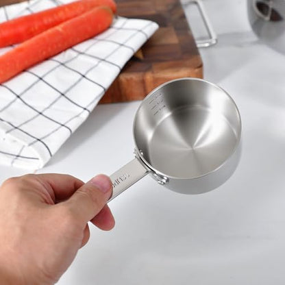 KEAWELL Premium Dog and Cat Food Measuring Cup 18/10 Stainless Steel (1, 1 Cup) - size: 1 Cup