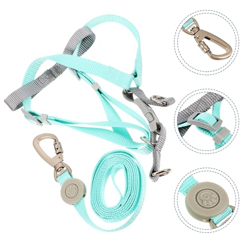 jojofuny Adjustable Escape Proof Dog Harness with Dual D-Shaped Rings, Lightweight Green Medium Pet Harness for Walking and Outdoor Use