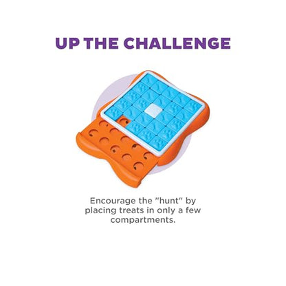 Outward Hound by Nina Ottosson Challenge Slider – Interactive Dog Treat Puzzle Enrichment Toy, Level 3 Advanced - color: Challenge Slider (Orange, Blue)