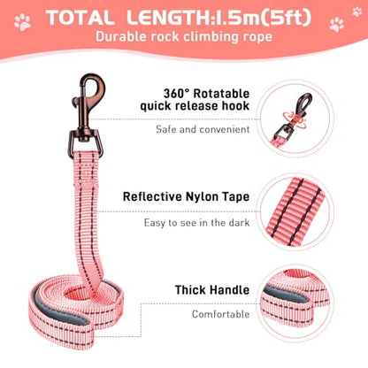Soft Mesh Dog Harness and Leash Set, No Pull Puppy Harness and Leash Set, Reflective Step in Harness for Small Medium Dogs, Easy Walk Escape Proof Vest Harnesses (Pink, S) - color: Pink, size: S
