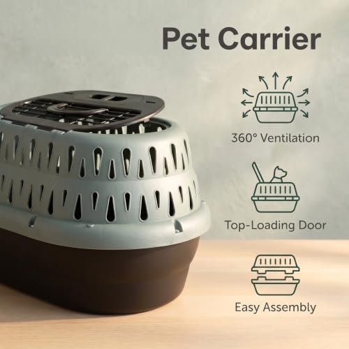 Green Top Load Pet Carrier for Cats & Small Dogs – 19" Soft-Sided Kennel, Lightweight Travel Crate for Pets up to 10 lb for Car, Plane, Vet, or Overnight Stays