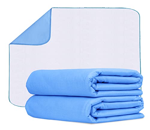 Incontinence Bed Pads Washable Waterproof 18x24 Inches Pack of 2 - Washable Pee Pads for Beds for Incontinence Adults, Kids & Pets - Waterproof Pad, Reusable Bed & Underpads - size: 18x24 Inches - PK 2