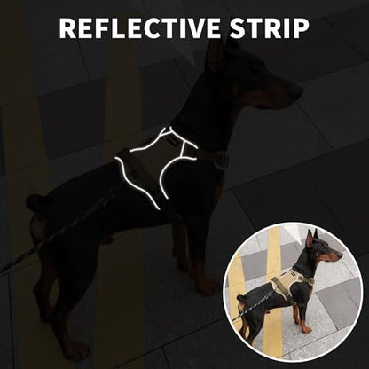 Tactical Dog Harness for Large Dogs,No Pull Military Dog Vest with Handle,Reflective Heavy Duty Pet Harness for Walking Hiking Training L - size: Large