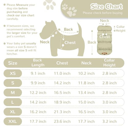 ABRRLO Winter Warm Dog Jacket for Small Medium Dogs Cat Cold Weather Coats with Harness Paded Dogs Fleece Vest Waterproof Windproof Dog Snow Jacket Pet Puppy Clothes (Khaki,S) - color: Khaki, size: Small