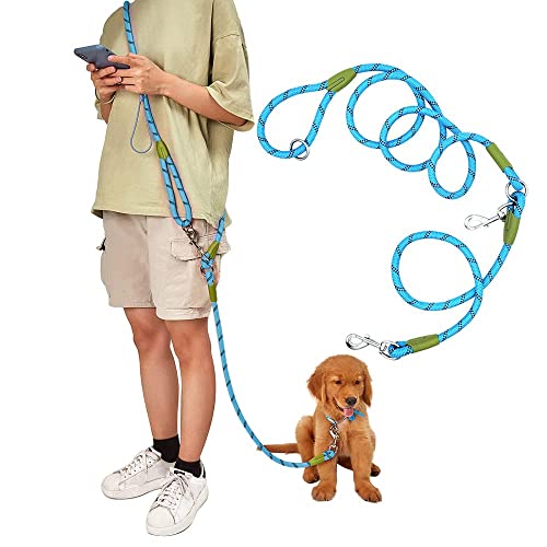 Hands Free Dog Leash Crossbody Dog Running Leash Handsfree Pet Rope for Hiking Training Heavy Duty Reflective Pet Walking Belt (Blue) - color: Blue