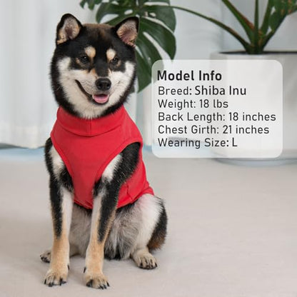 KYEESE 2Pack Dog Sweater Soft Pets Fleece Sweater Stretchy Dog Outfit for Small Dogs Boy Girl Comfy Sleeveless Doggie Sweatshirt Turtleneck Pet Coat Warm Lightweight Dogs Clothes Red,M - color: 9# Red+Red Stripe, size: Medium (7-11lbs)