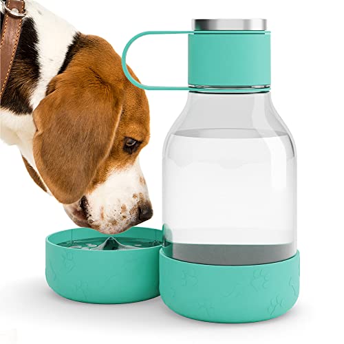 Asobu Buddy Bottle a Stainless Steel Insulated Water Bottle for with Removable Dog Water Bowl and Dog Food and Treat Storage Bowl (Green, Tritan 50 oz Water Bottle with Bowl) - color: Jumbo mug for dog Green, size: 50 oz