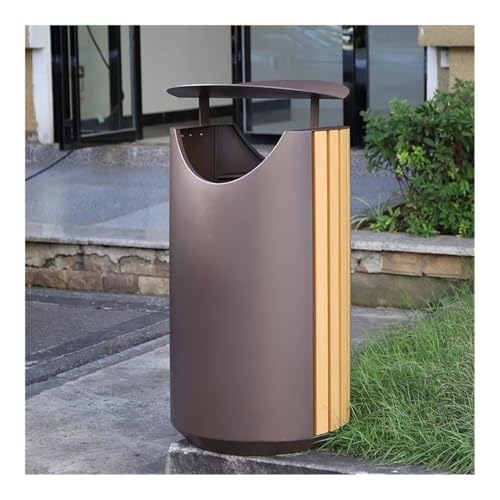 Dog Poop Trash Can Outside, Outdoor Public Area Garbage Can Galvanised Steel Plastic Wood Trash Bin