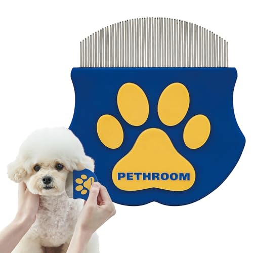 PETHROOM Professional Eye Comb for Pets | Stainless Steel Tear Stain Remover for Cats & Dogs | Gentle Round-Head Grooming Tool | Compact & Portable for Eye Gunk Removal - size: One Size