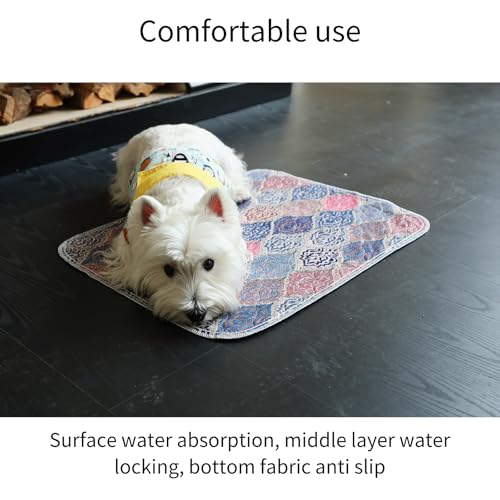 Reusable Puppy Pee Pads, Super Absorbent, Waterproof and Leak Proof, Bottom Anti Slip, Washable, Puppy Toilet Training pad. Suitable for Small to Medium-Sized Dogs (24*36inch(2pieces)) - size: 24*36inch(2pieces)