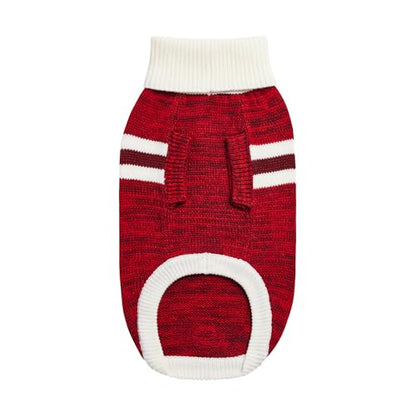 GF PET Trekking Sweater | Quality Multi-Knit Turtleneck for Small, Medium, Large Dogs | Warm Striped Heathered Pullover with Ribbed Armholes | 100% Acrylic | Machine Washable - Red - 2X Large - color: Red, size: XX-Large