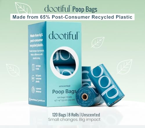 Dog Poop Bags - 240 Unscented Waste Bag, 65% Recycled Materials, Tear Resistant Pet Bags for Poop - 16 Rolls 100% Leak Proof - Extra Thick, Eco-Friendly Doggie Poo Bags for Hassle-Free Cleanup Outdoor - size: 120 Count (Pack of 2)