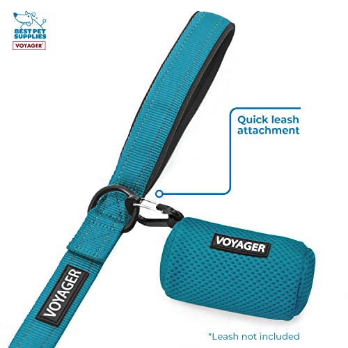 Best Pet Supplies 강아지 배변 봉투 홀더 목줄 부착물, 15개의 가방 포함, 터키석, 여행, 산책, 공원 및 실외 사용을 위한 재사용 가능한 메시 디스펜서 파우치, 클립온으로 부드럽고 내구성이 뛰어납니다 - color: 메시(터키석), size: 1 개(1 팩)
