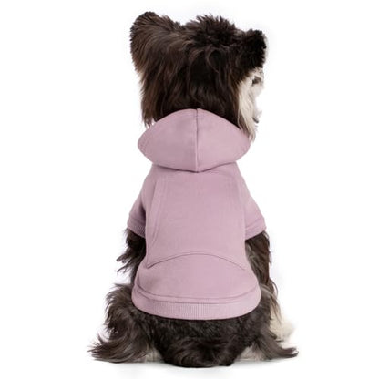 Koneseve Dog Hoodie & Cat Sweater, Warm Fleece Hooded Sweatshirt with Pocket for Small to Large Pets, Cozy Winter Outfit, Purple, S - color: Purple, size: S-(2~7lb) | Chest(~13")
