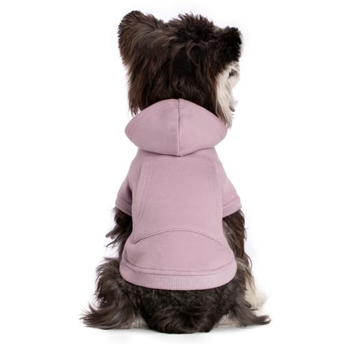 Koneseve Dog Hoodie & Cat Sweater, Warm Fleece Hooded Sweatshirt with Pocket for Small to Large Pets, Cozy Winter Outfit, Purple, S - color: Purple, size: S-(2~7lb) | Chest(~13")