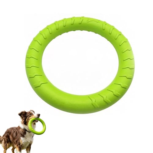 Dog Toys 2-in-1 Rubber Tension Ring & Frisbee, Interactive Chew Toy for Teething Tug of War, for Indoor Outdoor Park Play, for Large Medium Dogs & Puppies (Orange) (Green) - color: Green