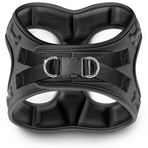 Comfort fit Step-in Dog & Puppy Harness - Comfortable Dog & Puppy Vest: Adjustable, Soft Padded, Easy to Put-on for Small, Medium-Sized Dogs. - color: Black, size: XXS (Chest 11.5"-13")