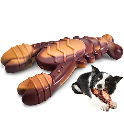 NEZIN Dog Chew Toys, Indestructible Dog Toys for Aggressive Chewers, Tough Dog Toys, Durable Dog Chew Toys for Large Medium Breed, Interactive Dog Toys with Real Beef Flavor (Lobster) - color: Lobster