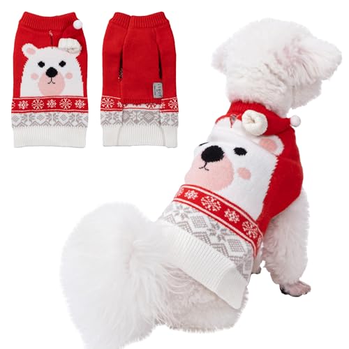 LUBOT NEW Ugly Christmas Sweaters for Puppy Cute Funny Wintertime and Holiday Parties Knitted Pullover Sweater Small Dog Bear Small - color: Red Bear, size: Small