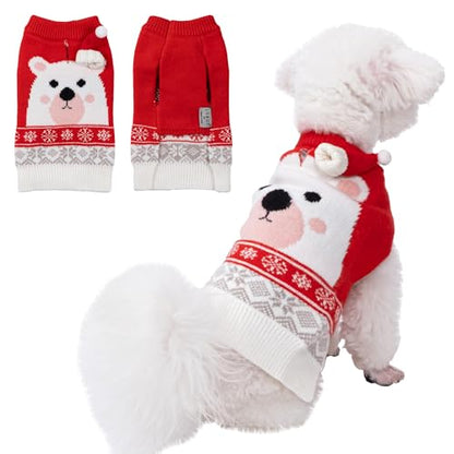 LUBOT NEW Ugly Christmas Sweaters for Puppy Cute Funny Wintertime and Holiday Parties Knitted Pullover Sweater Small Dog Bear Small - color: Red Bear, size: Small