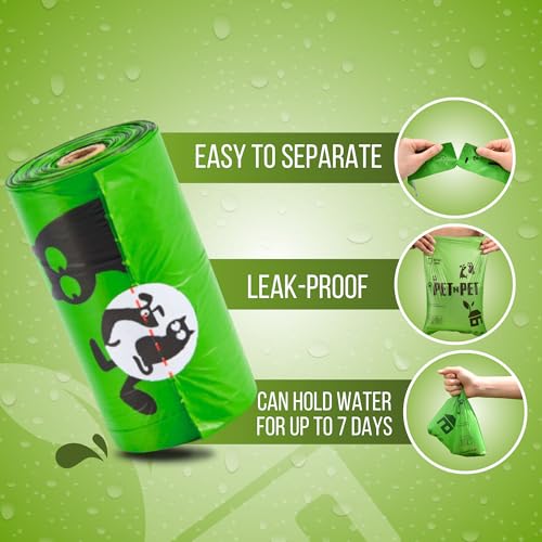 Pet N Pet 1080 Counts Green Poop Bags for Dogs, 41% Plant Based & 59% PE Extra Thick Dog Poop Bags Rolls, 9" x 13", Unscented Pet Waste Bag - size: 1 Count (Pack of 1080), style: Unscented - Green